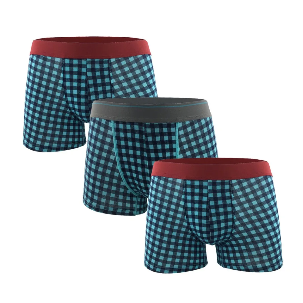 Premium Comfort Cotton Boxershorts Men Underwear Sexy Plaid Underpants homme marca boxer calzoncillos soft cueca masculina