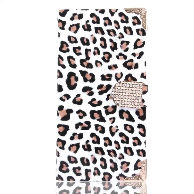 Блестящий Магнитный Леопардовый кошелек флип кейс из искусственной кожи чехол