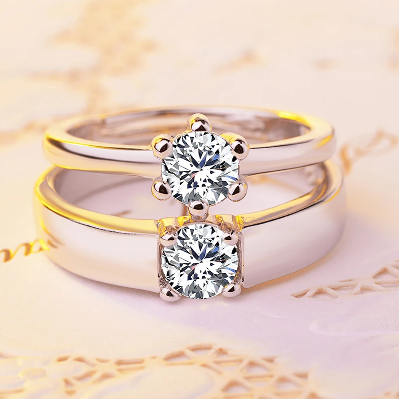 Кольцо для помолвки кольца мужчин и женщин с регулируемым размером|Кольца