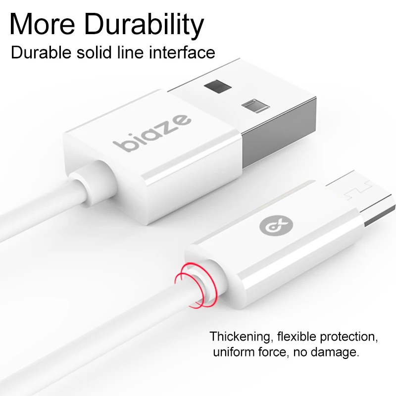 Biaze 120 см Micro USB кабель 2A Быстрый синхронизации данных и зарядки для Samsung Xiaomi LG Android