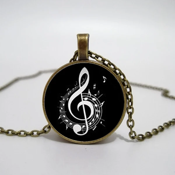 Бренд Винтаж музыкальная нота ожерелья с подвесками необычная Подвеска Ожерелье