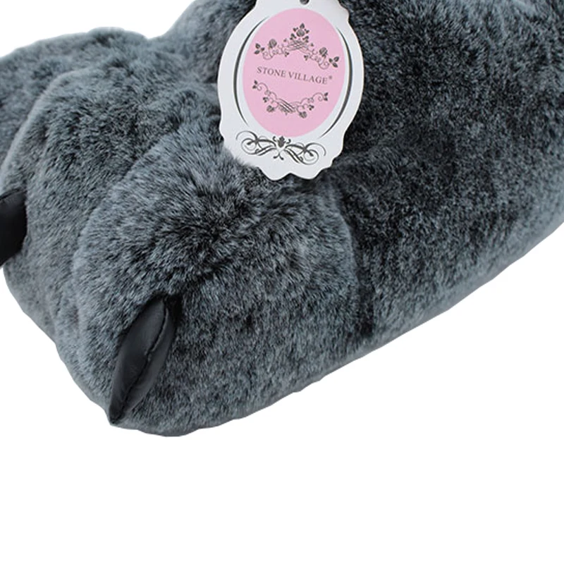 Paw Slippers Funny Animal Winter Claw Plush for Women & Men Indoor Soft Floor Shoes image 5
