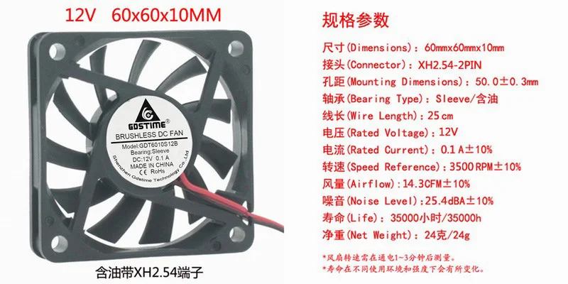DC 12v 6cm 60mm 60x60x10 графическая карта Бесщеточный Охлаждающий вентилятор|Кулеры и