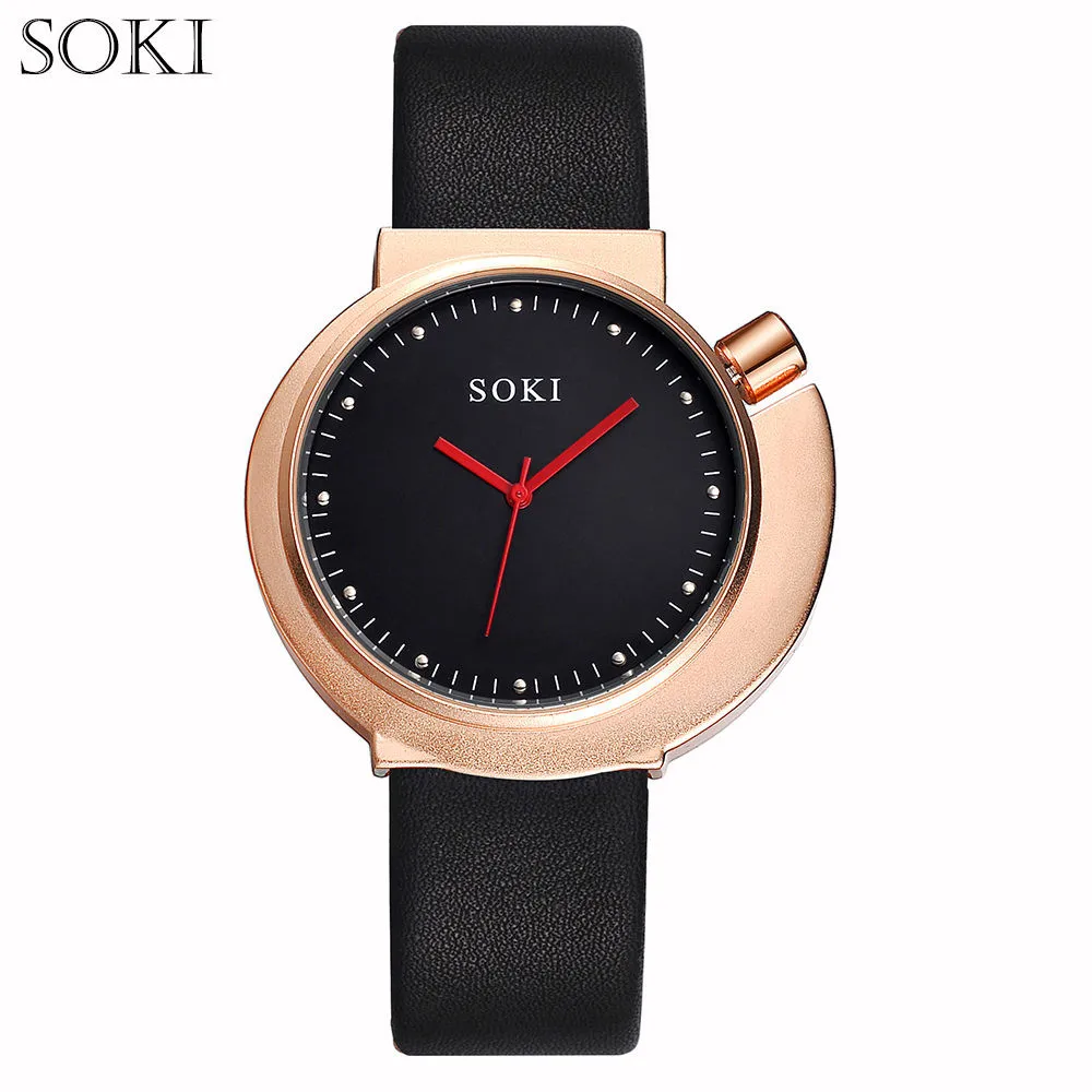 Новинка 2019 модные креативные кварцевые наручные часы с большим циферблатом и