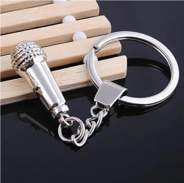 1pcs microphone 1 шт., парные Брелоки для ключей, металлический брелок в виде Парижской башни, сердца, свадебный подарок на день Святого Валентина, вечерние Брелоки для ключей - Цвет: 1pcs microphone