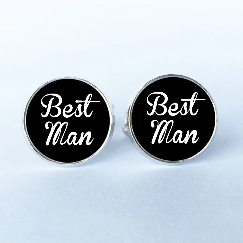 Можно настроить любое слово свадебные запонки на заказ белый черный фон мужские