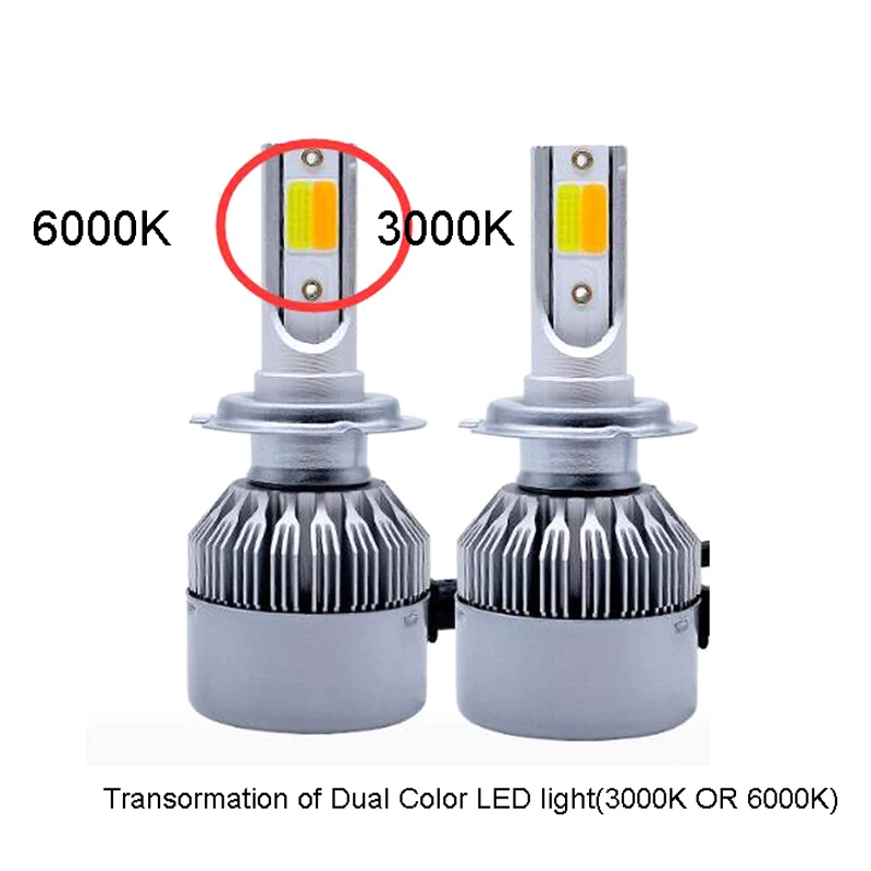 Автомобильные лампы светодиодный H7 H4 H11 H1 9005 9006 HB2 HB3 HB4 фары 72 Вт 8000Lm DC12V 3000k 6000k