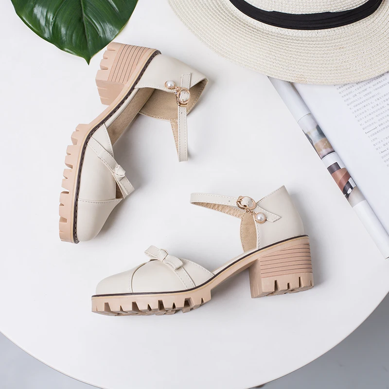 Сандалии JK женские с ремешком на щиколотке летние босоножки платформе красивая