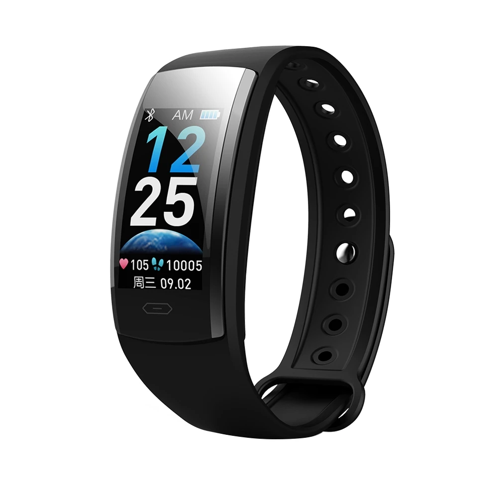 Черный QS90 Plus Blood Pressure Smart Bracelet Heart Rate Monitor Blood Oxygen Monitor IP67 Fitness Tracker for Andriod IOS VS QS80 - Цвет: Черный