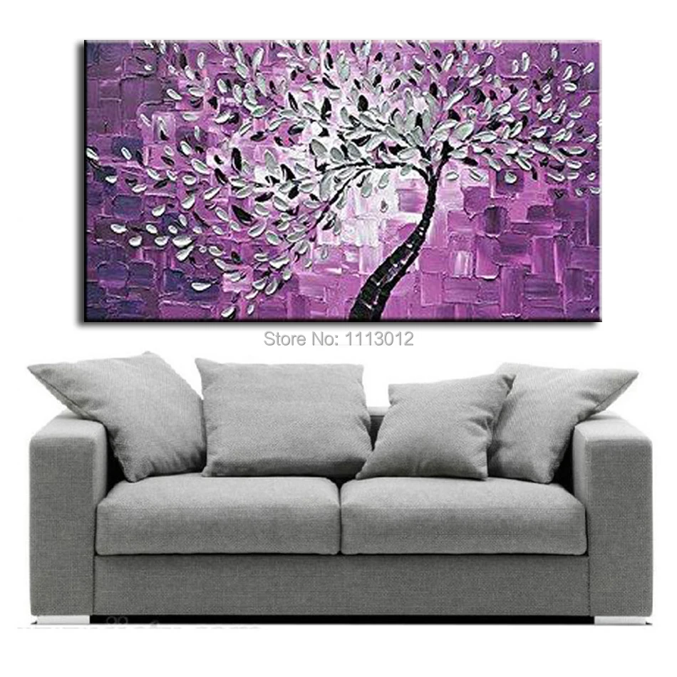 

Modern Palette Knife Oil Painting Flower Trees On Canvas Gift For Living Room Home Wall Decor Abstract Landscape Art Pictures