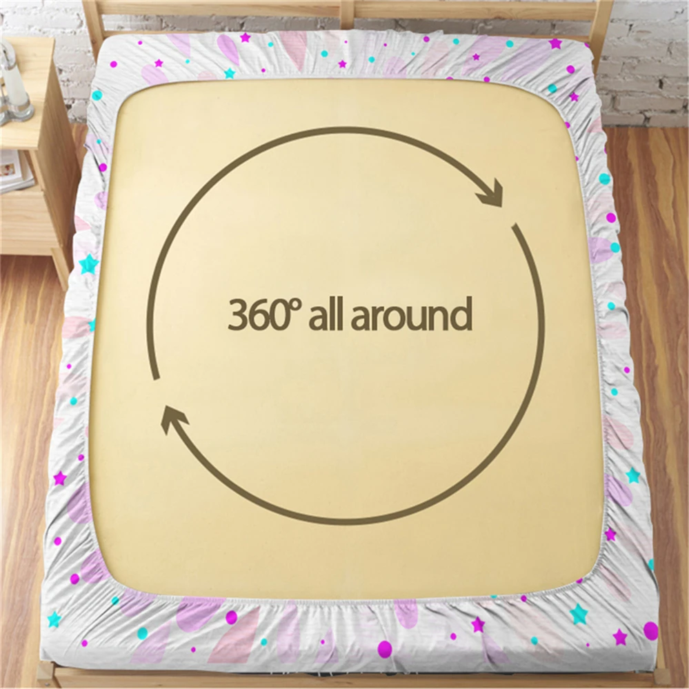 Красочная простыня с единорогом милым мультяшным рисунком для девушек двойная