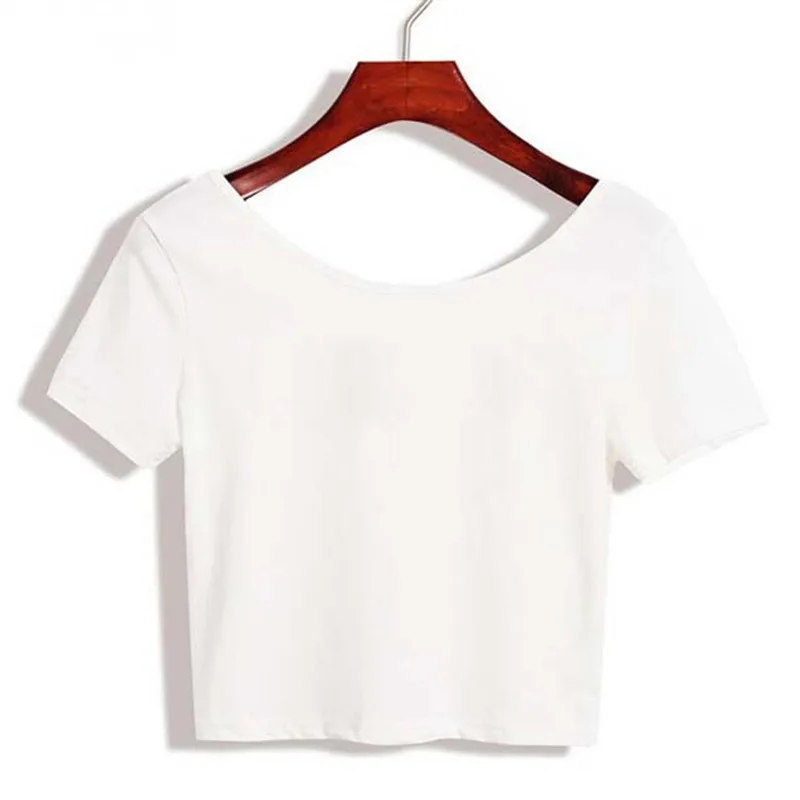 Женская футболка в европейском и американском стиле с двойным u-образным вырезом