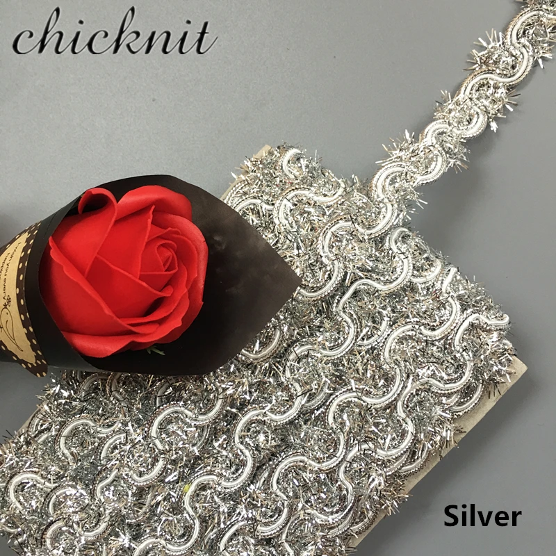 Ширина 15 мм яркая полоса гофрированная кружевная отделка изогнутая лента