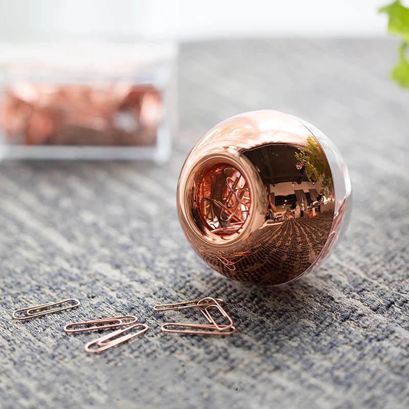 Розовое золото, зажимы для бумаги, Rosegold, круглый зажим для бумаги, диспенсер, держатель с магнитной крышкой для офиса, школы, стола, органайзер, принадлежности