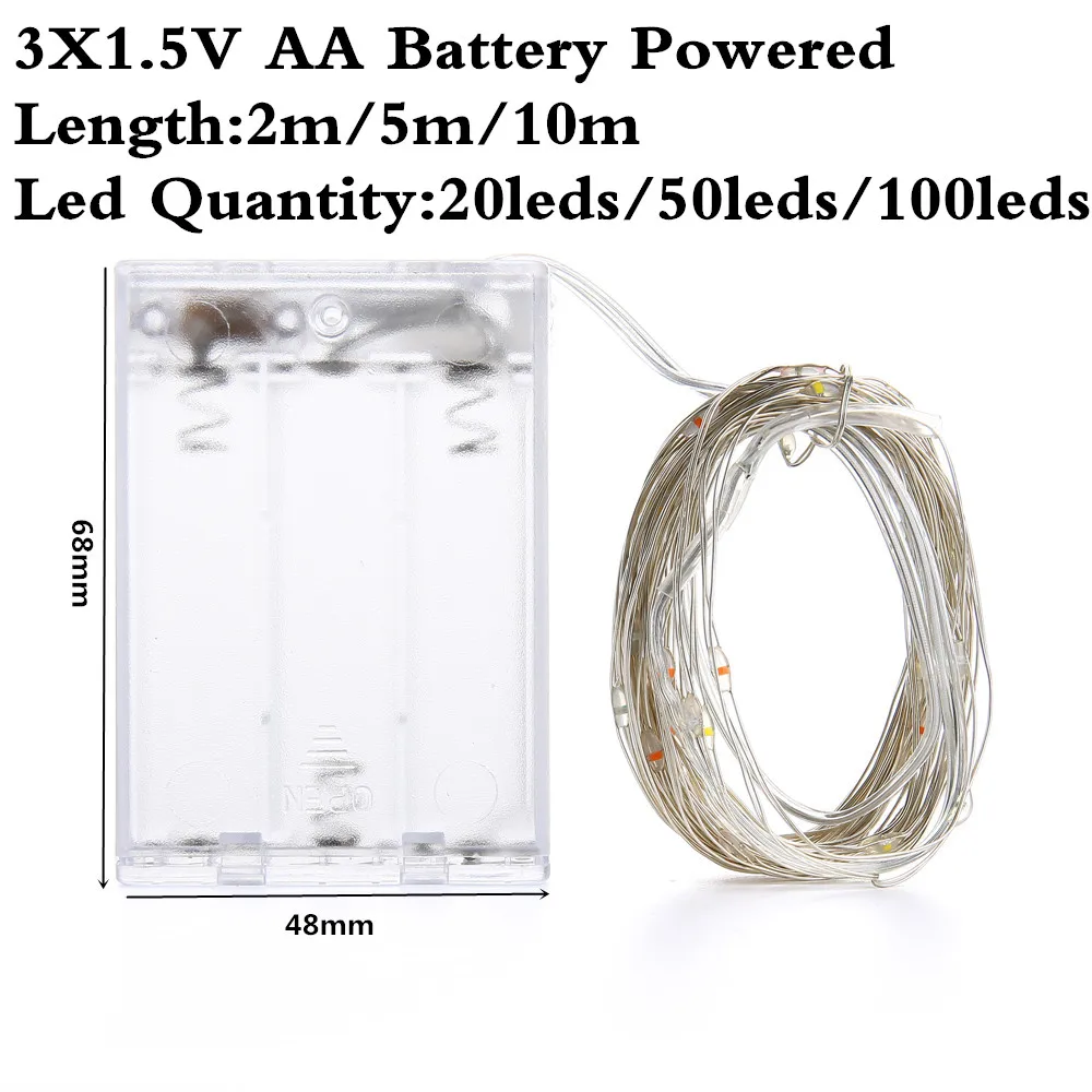 2 м 5 10 Светодиодные полосы светильник USB 5V 3AA Батарея медный провод шнура на