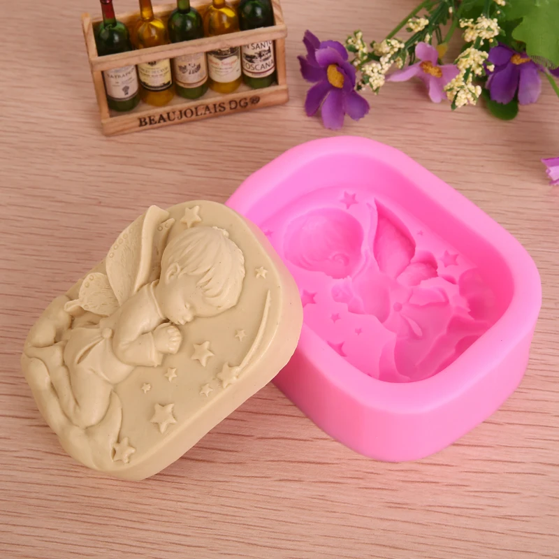 3D Angel Pray Boy эллиптические силиконовые формы для мыла ручной работы DIY свечей diy