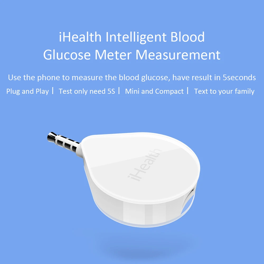 IHealth умный монитор глюкозы в крови, тест-метр, комплект BG1, для обнаружения диабетического сахара, ланцеты, медицинские иглы для измерения уровня сахара в крови