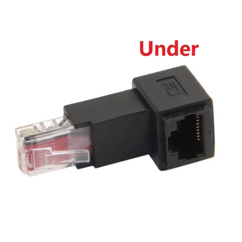 Вверх под левый правый угловой 90 градусов угол RJ45 Женский к мужскому сетевой