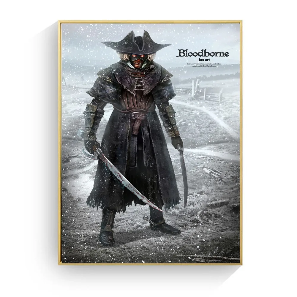 Bloodborne Темный Охотник игры плакат и печать на холсте настенная живопись картины