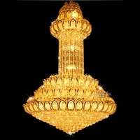 crystal chandeliers led modern gold lotus flower chandelier lighting fixture american clubs hotel hall home villa hanging lamp