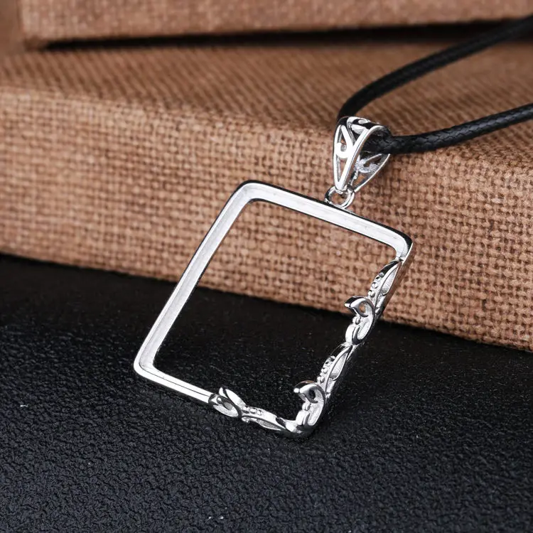 Стерлинговое Серебро 925 белый золотой цвет полукрепление кулон для 22x25 мм