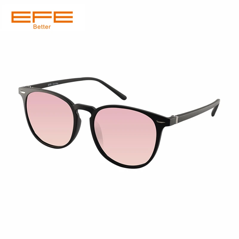 EFE мужские солнцезащитные очки винтажные поляризационные женские зеркальные с