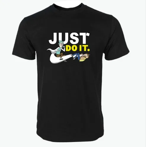 2018 rick and morty fashion print t shirt men JUST DO IT cotton t-shirt mens 3d sleeve brand clothing | Мужская одежда