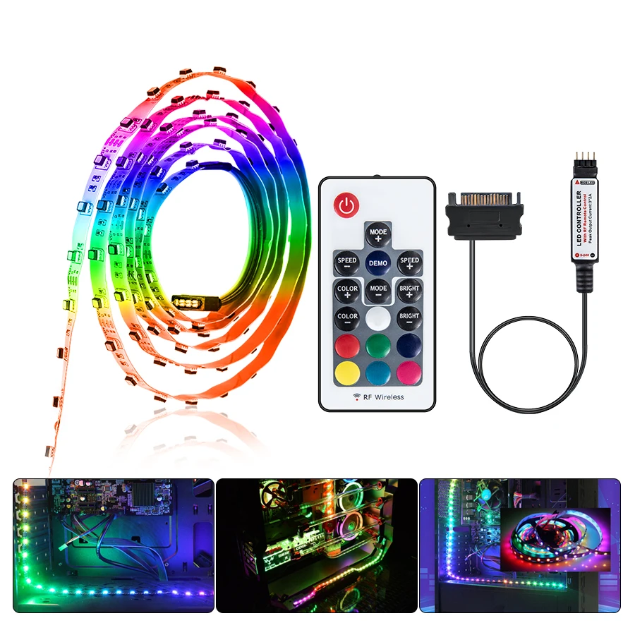 Светодиодная лента SATA RGB светильник 12 В SMD 3535 супер яркий с пультом дистанционного