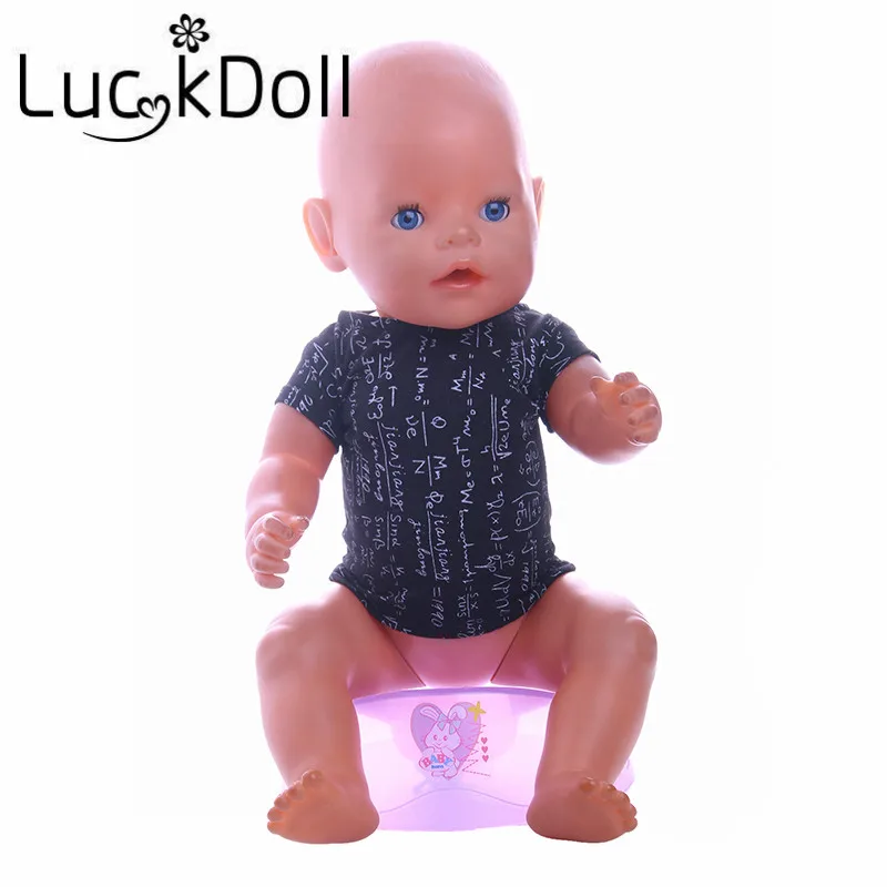 Черная футболка с математическим принтом LUCKDOLL размер 18 дюймов американский 43 см