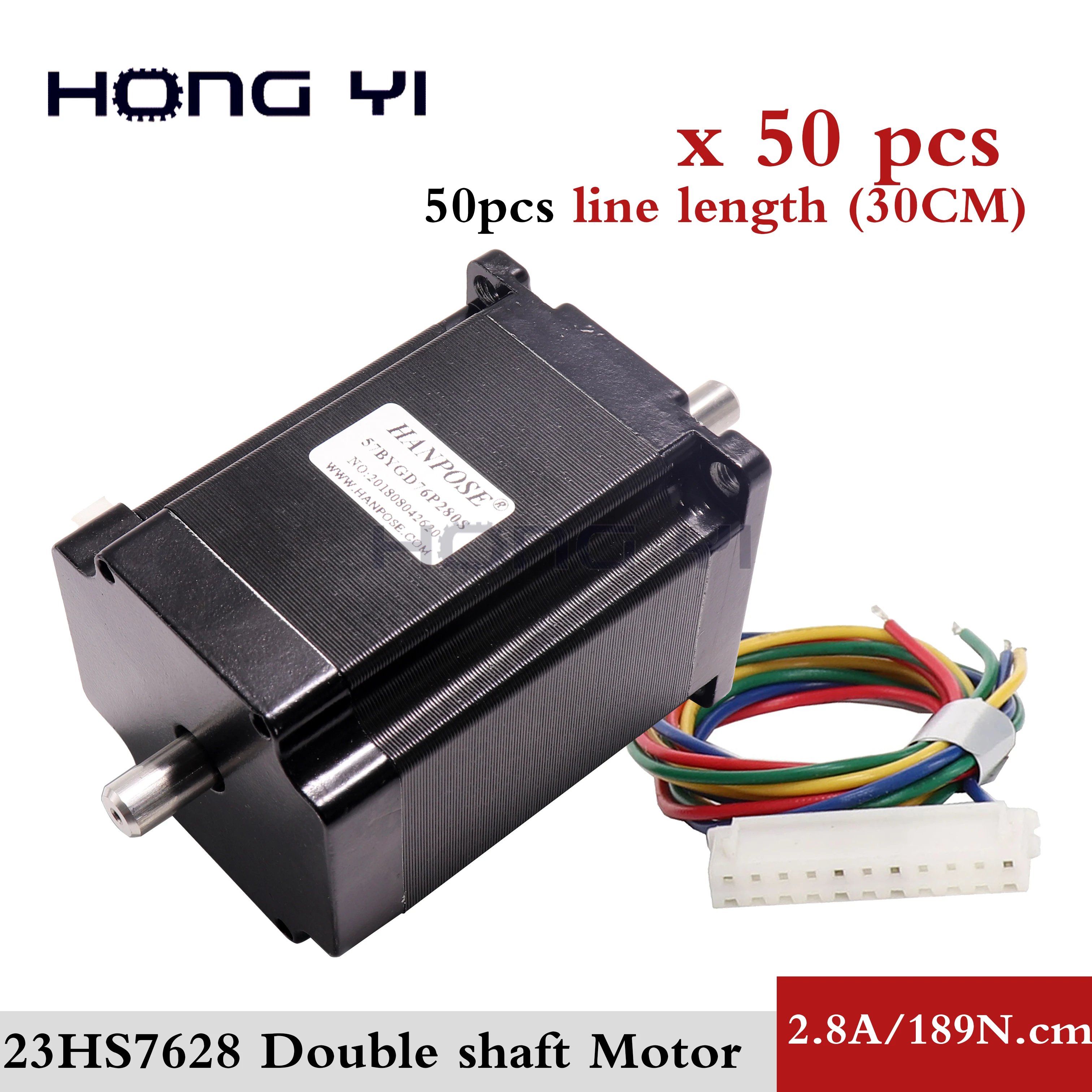 50pcs double shaft stepping motor 23HS7628-SZ CNC Stepper Dual Shaft NEMA 23 stepper 2.8A 1.89N.m For machine Обустройство дома