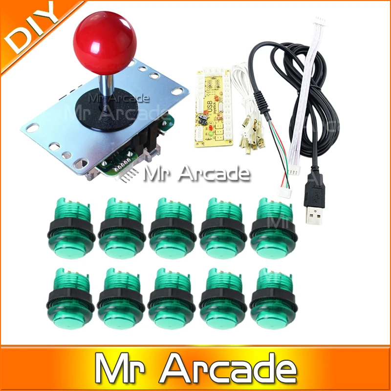 Аркадный джойстик набор сделай сам ручка USB-контроллера + ДЖОЙСТИК sanwa 10 кнопок с