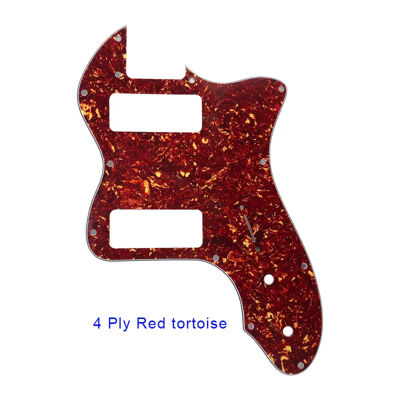 4Ply Red Tortoise Запчасти для гитары Pleroo-для классической серии '72 Telecaster Tele Thinline Guitar pickguard Scartch Plate с пикапами Humbucker P90 - Цвет: 4Ply Red Tortoise