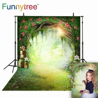 funnytree photo zone spring photography background forest fairy flower in wonderland party easter backdrop photophone