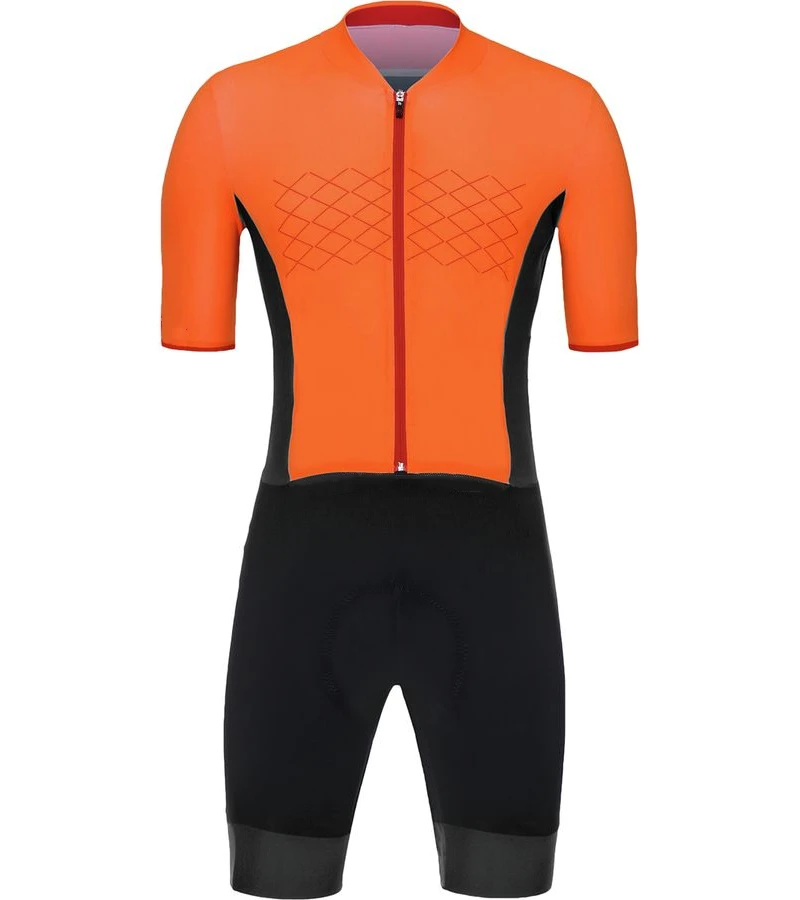 

Black Orange Pro Triathlon Suit Cycling Jersey Short Sleeve bike weat running skin suit speedsuit swimwear