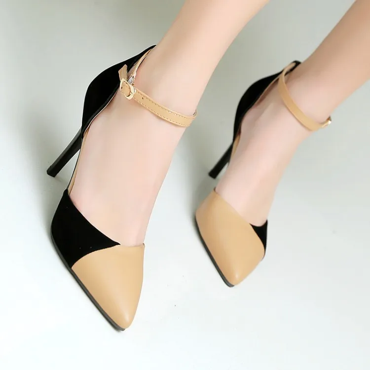 Женские туфли на высоком каблуке женские туфли-лодочки однотонные с пряжкой