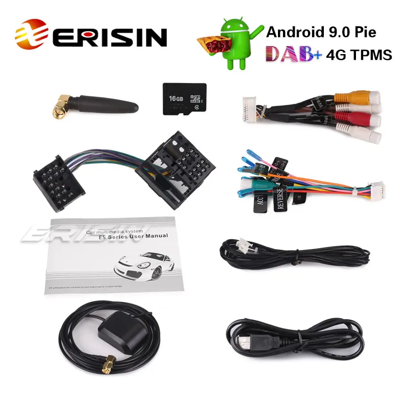 Erisin ES4839B 7 &quotAndroid 9 0 автомобильный стерео GPS WiFi DAB + DVR OBD DVD BT 4G для BMW 5 серии E39 E53 X5 M5 |