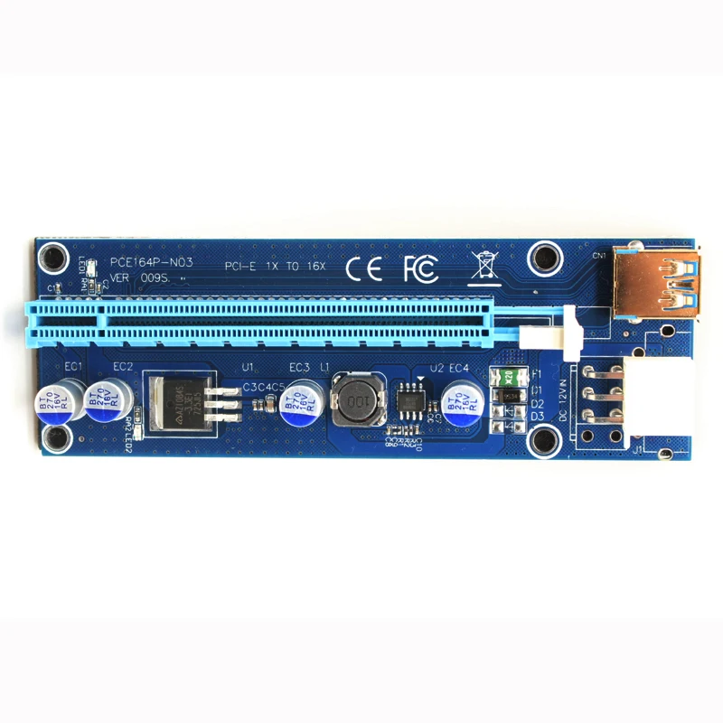 6 шт./лот 009S Risers PCIe PCI-E PCI Express Riser Card 1X 4x 8x 16x USB 3 0 кабель для передачи данных BTC Miner с