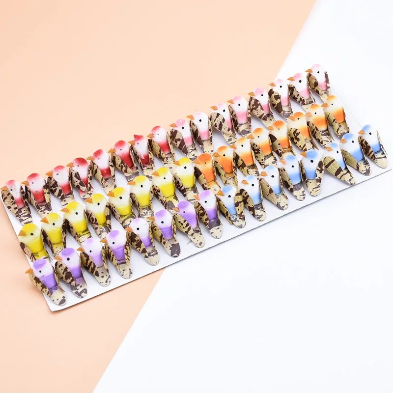 MIX 48 PCS 48 шт поддельные пены многоцветные птицы наклейки на холодильник Рождественский венок-украшение для дома Свадебные вечерние детские игрушки искусственные растения - Цвет: MIX 48 PCS