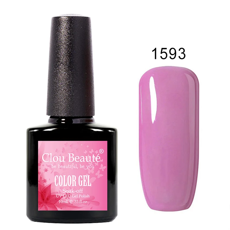 1593 Clou Beaute мягкая цветная основа и верхнее покрытие УФ гель лак для ногтей 10 мл vernis полуперманентный УФ-гель для ногтей впитывающий гель лак 1325 - Цвет: 1593
