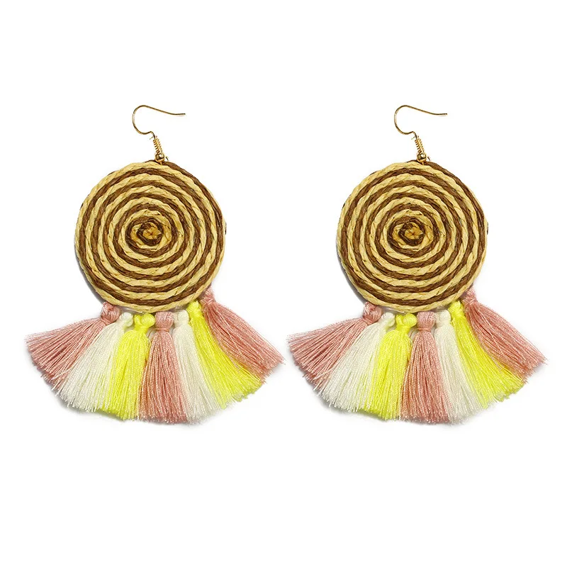 6 Color Rhinestone Earrings Long Tassel Drop Luxury Geometry Cloth Earring Women Party Jewelry Gift Qw-72 | Украшения и