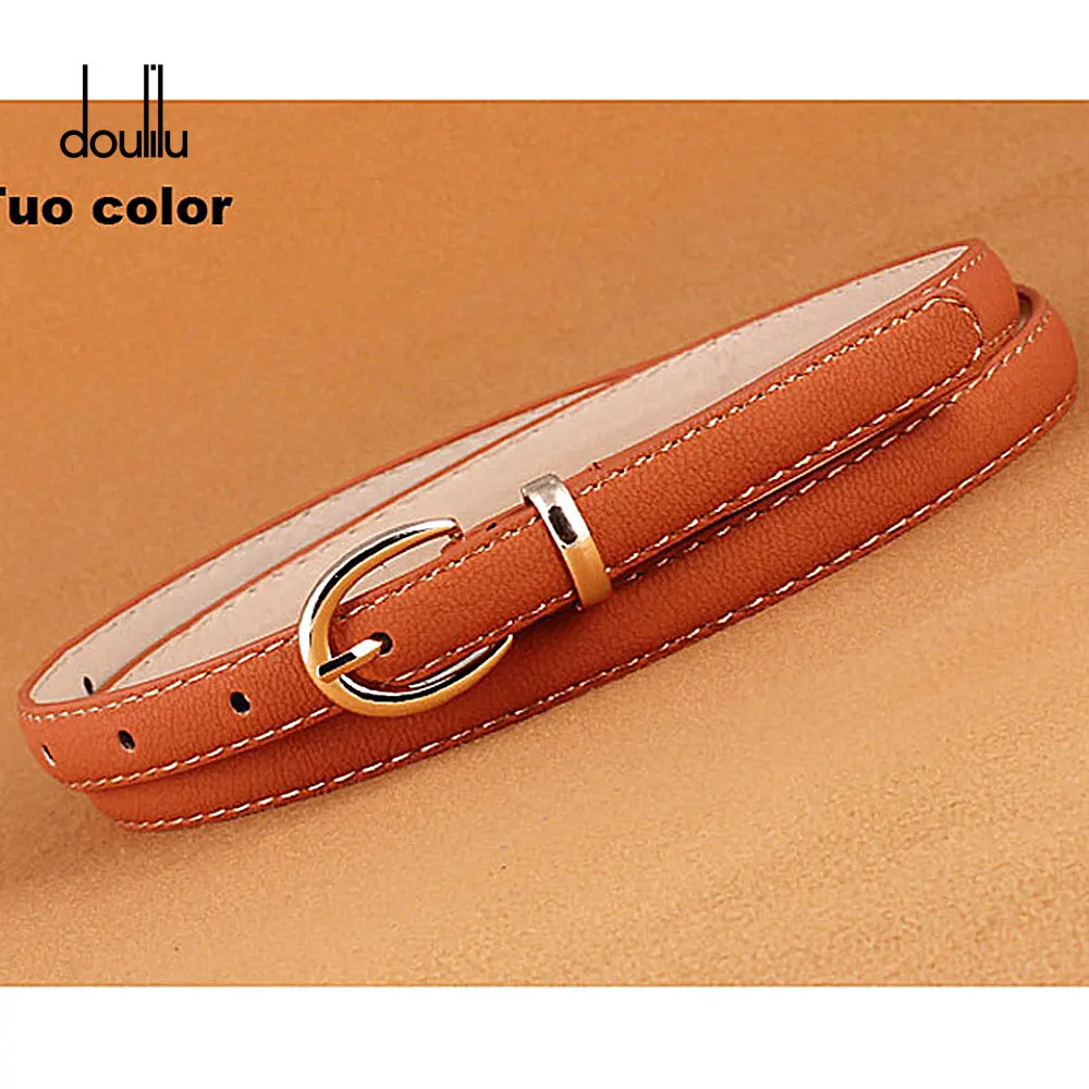 women belts Женский тонкий ремень из искусственной кожи высокого качества, Модный женский тонкий кожаный ремень на талию синего, красного, коричневого, черного цвета, тонкий кожаный ремень - Цвет: women belts