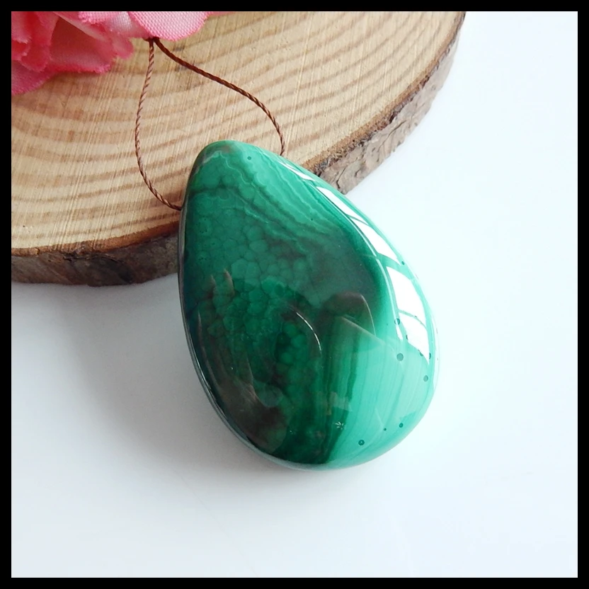 

Jewelry accessories,fashion Malachite pendant Cabochon,Charms Women Jewelry Gift Gem Customized,43x29x18mm,21g