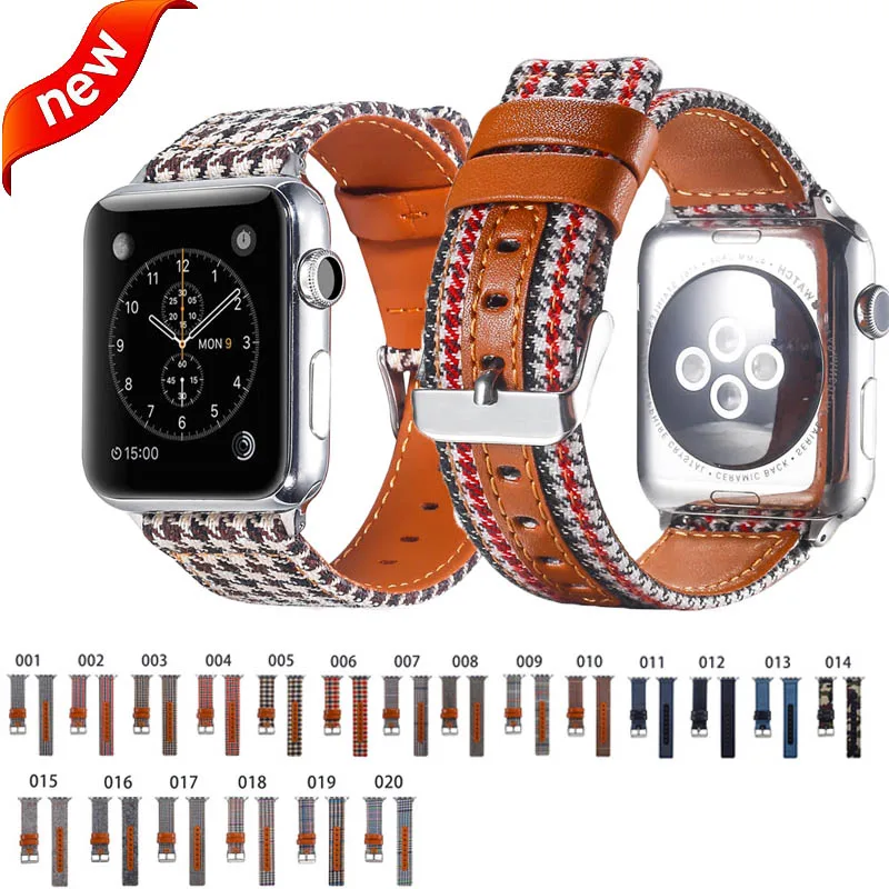 Кожа ткань браслет ремешок для Apple watchband 44/40/42/38 мм Совместимость наручных часов