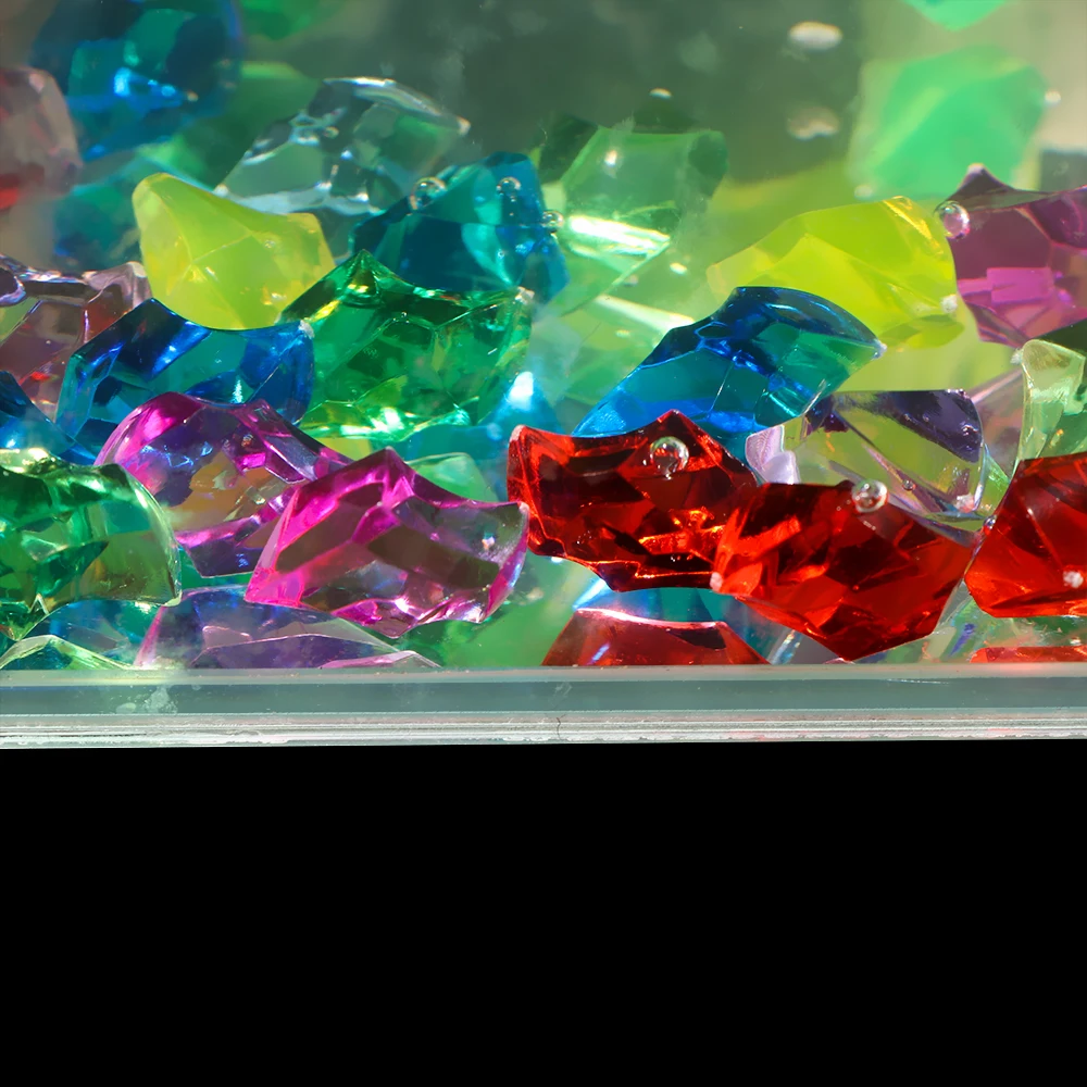 50Pcs/bag Colorful Acrylic Fish Tank Ornament Crystal Ice Cubes Stone Ice Rocks Vase Filler Pebble for Wedding Garden