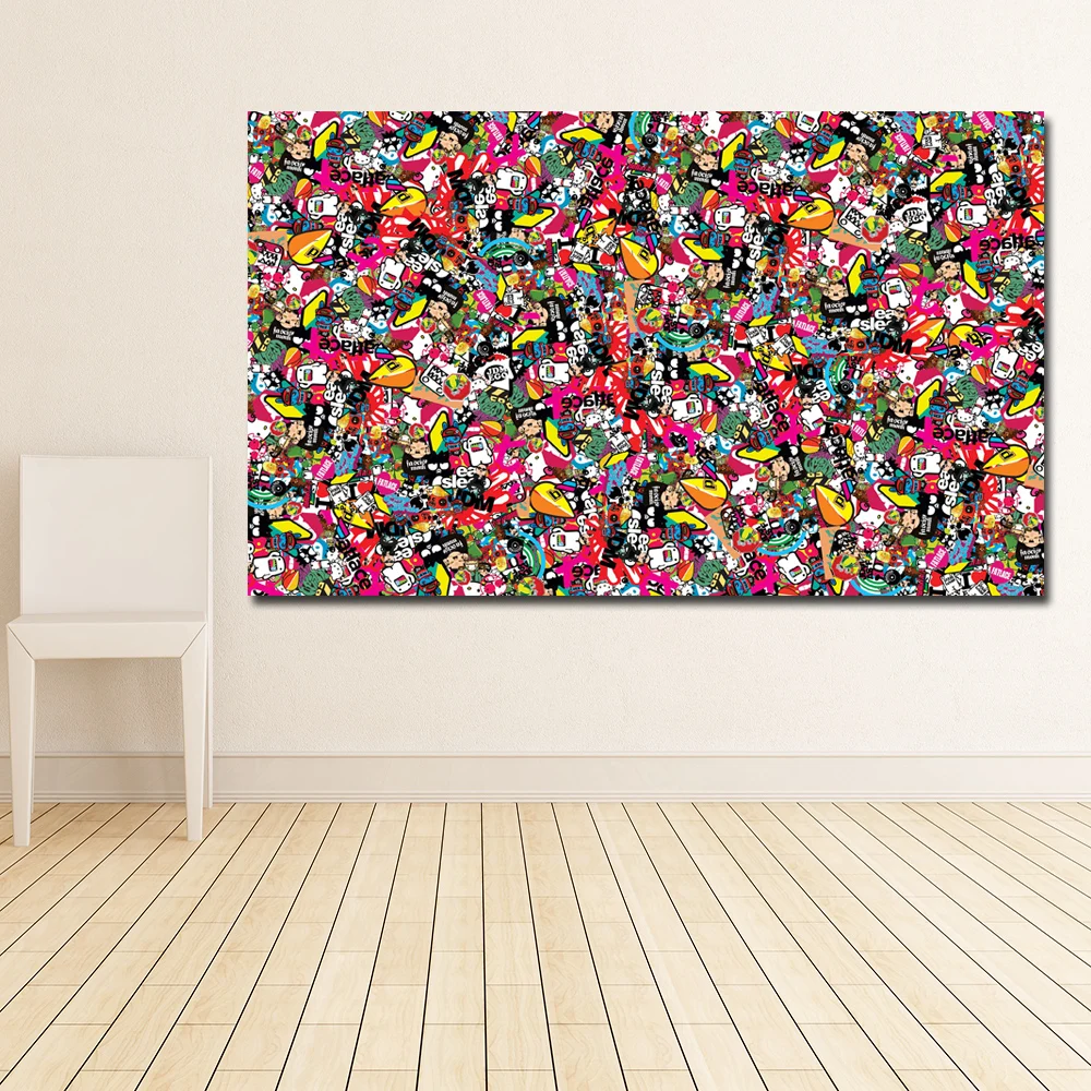 Самоотверженно Абстрактная живопись Красочные Стиль Wall Art принты Картина на