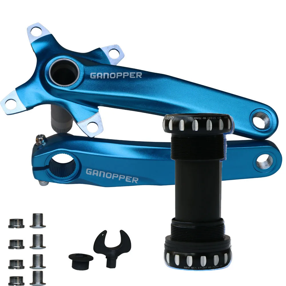 blue crank BB 104BCD сплав алюминиевый дорожный горный велосипед 175 мм кривошипный костюм Звездочка набор 68BB складной велосипед ремонт для XT M610 M590 mtb части велосипеда - Цвет: blue crank BB