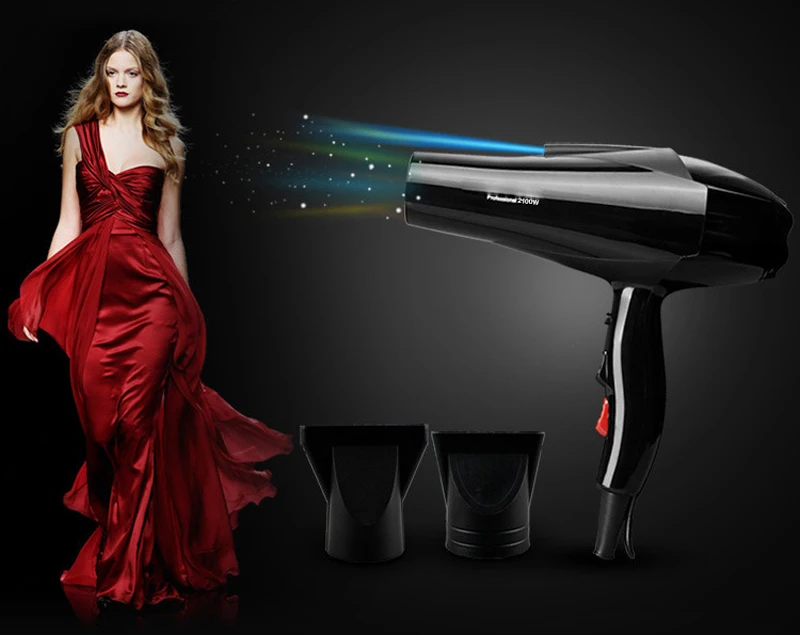 Newview фен профессиональный удар горячего и холодного ветра черный 2100 Вт с 2 насадки