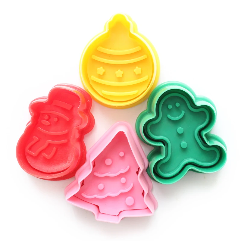 4 шт елка и снеговик пластиковые формы для выпечки Кухонные печенья резак