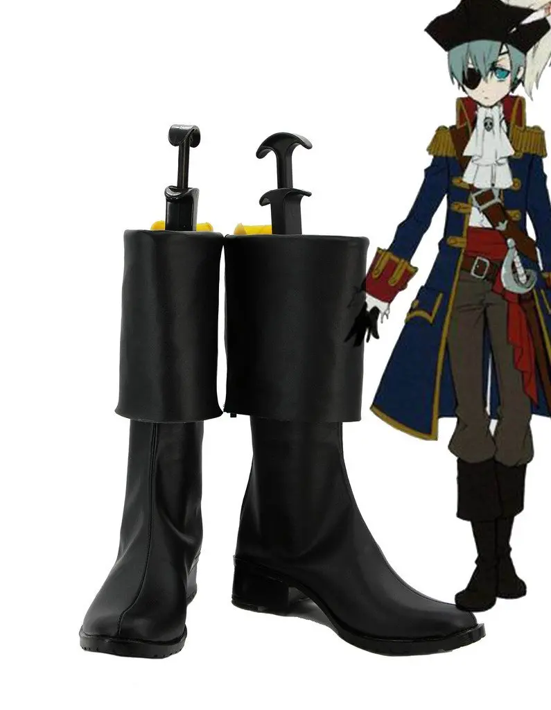 Ботинки черного Батлера 2 Kuroshitsuji пират Сиэль косплей на заказ|ciel cosplay shoes|custom pirate