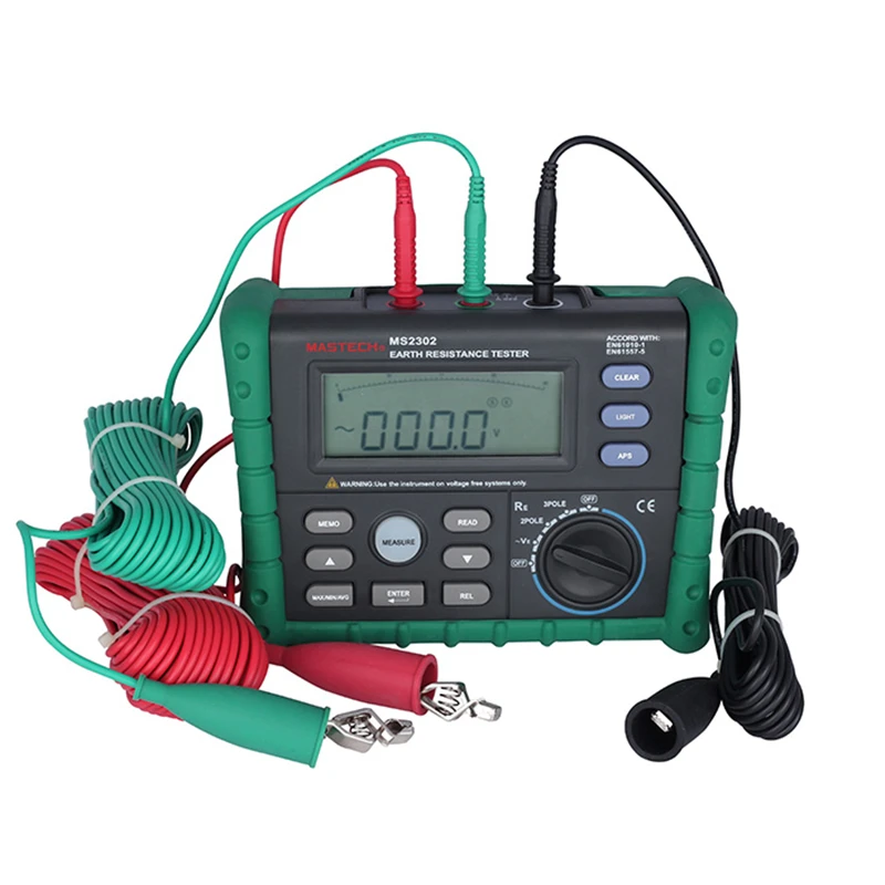 MASTECH ms2302 Сопротивление заземления Тестер Цифровой мегомметр изоляции метр ЖК-дисплей Дисплей 100 групп данных диагностический инструмент 200 В